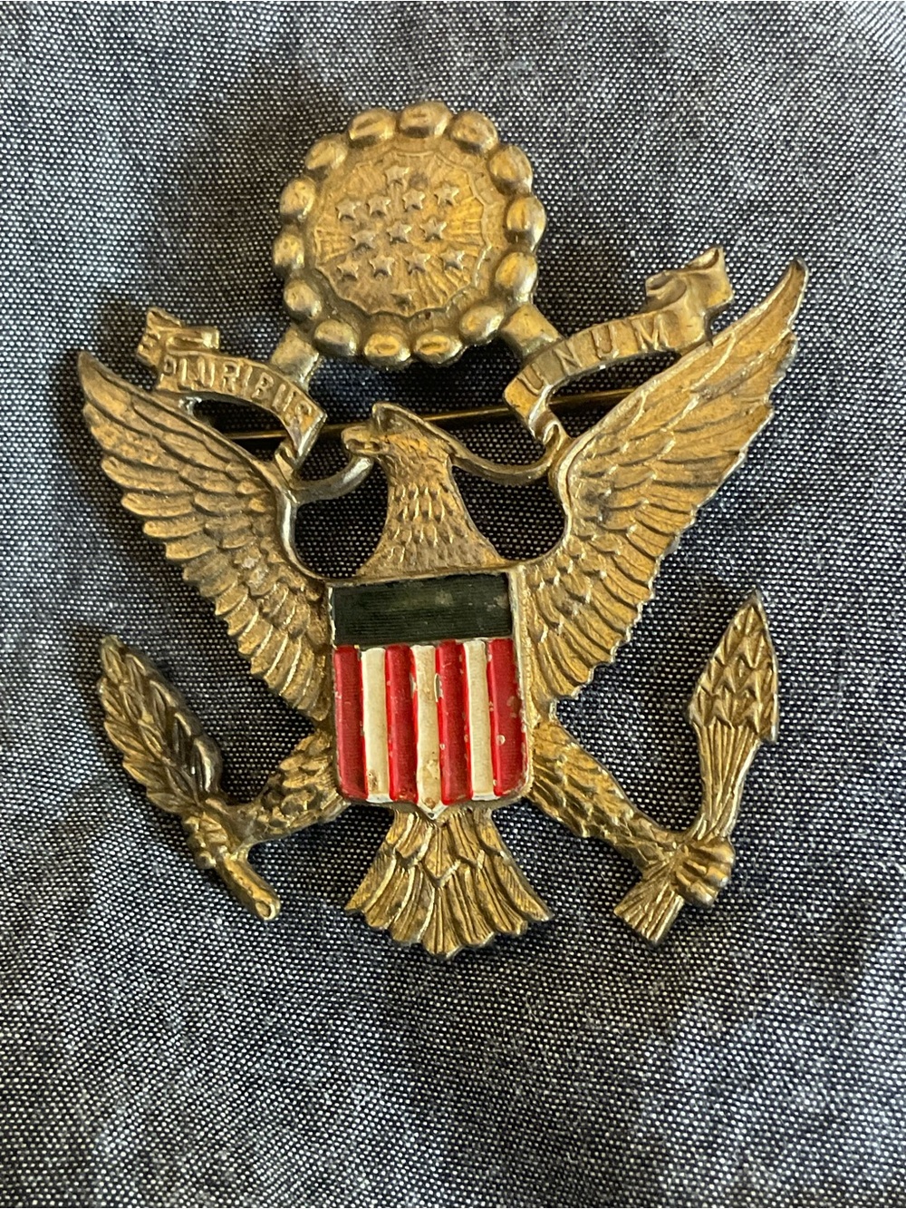 Vintage WWII Era Officer’s Military Pin or Hat Badge